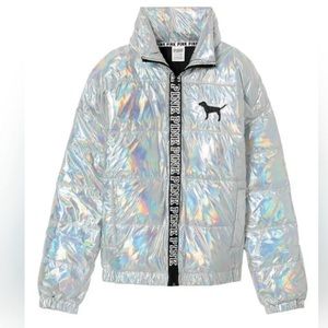 Victoria's Secret Pink Ltd Release Fashion Show 2017 Metallic Puffer Jacket.